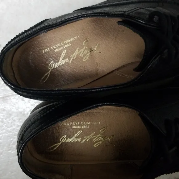 FRYE Black Leather Wingtip Oxford Lace Up Shoes