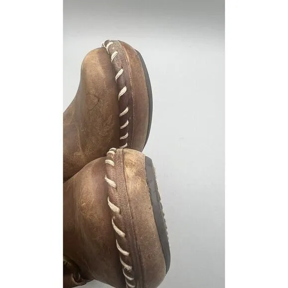 FRYE Brown Western Mules Clogs Leather Charlotte Harness Ring Size 6.5 M