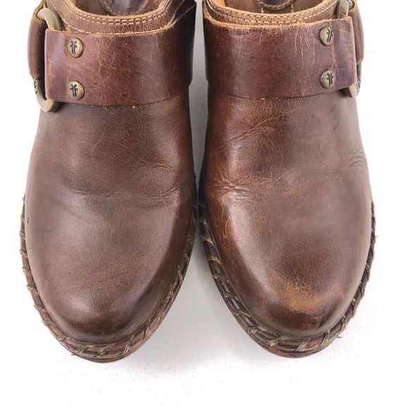 Frye Charlotte Ring Leather Mule Clogs 8.5M