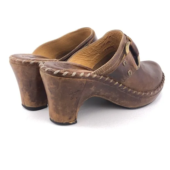Frye Charlotte Ring Leather Mule Clogs 8.5M