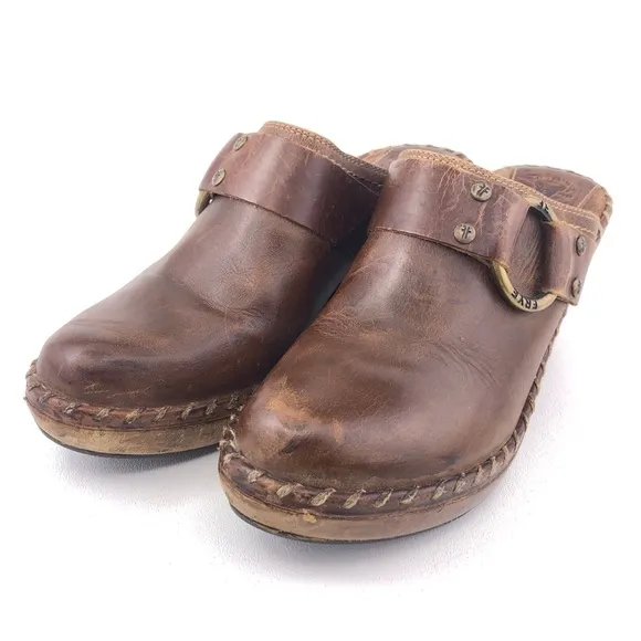 Frye Charlotte Ring Leather Mule Clogs 8.5M