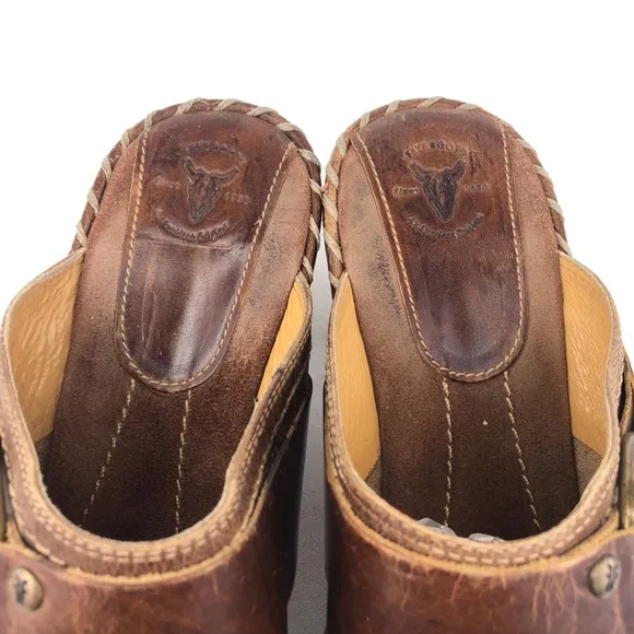 Frye Charlotte Ring Leather Mule Clogs 8.5M