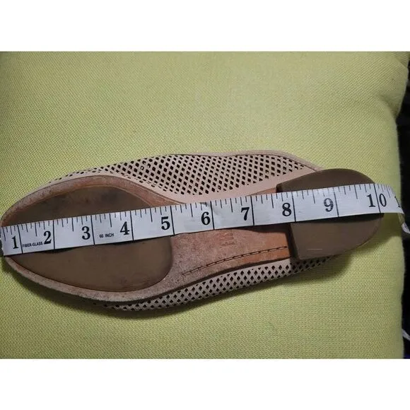 Frye Gwen Perforated Leather Flat Mules Size 7