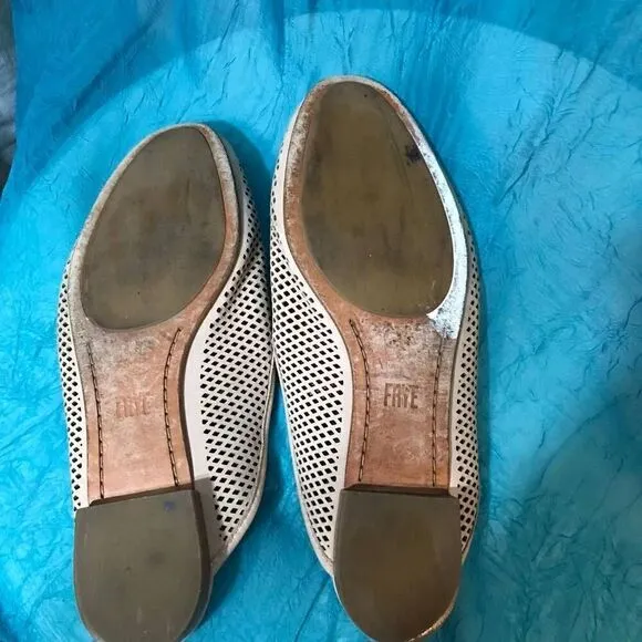 Frye Gwen Perforated Leather Flat Mules Size 7