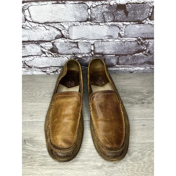 FRYE Loafer Brown Leather Slip On Comfort Moccasin Driver Men Sz 11M US/44EU
