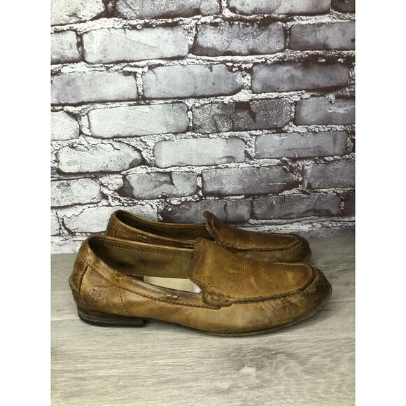 FRYE Loafer Brown Leather Slip On Comfort Moccasin Driver Men Sz 11M US/44EU