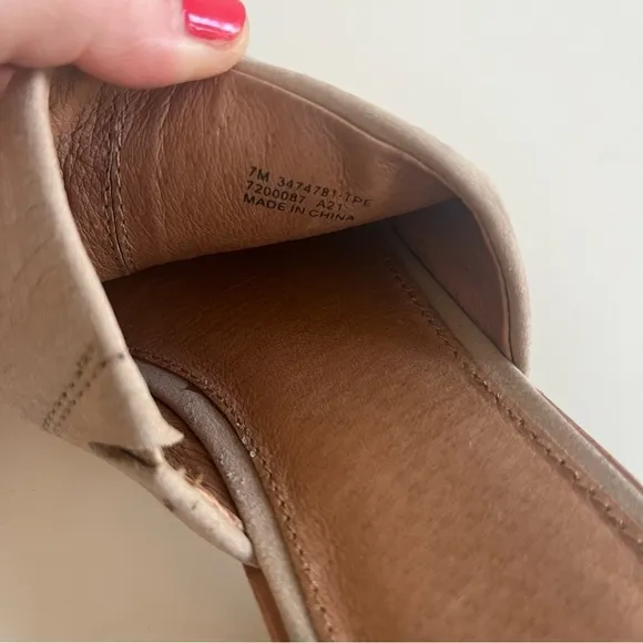 Frye Lucia Leather Mule Slide Sandals Mules in Taupe Tan size 7
