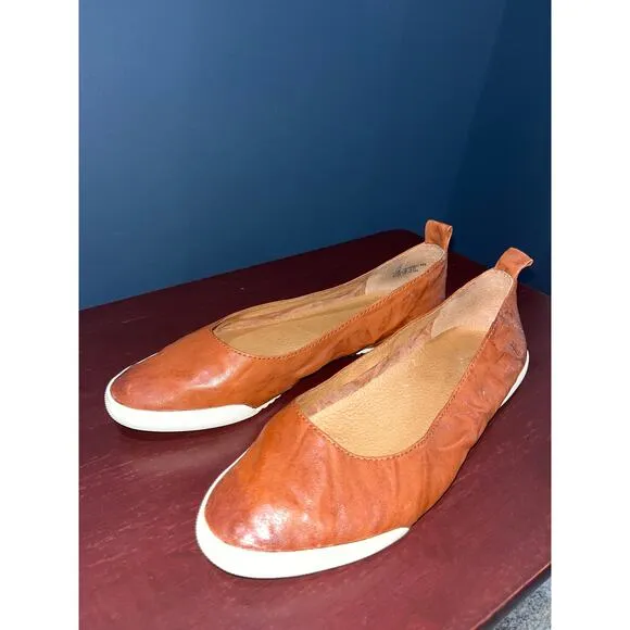 FRYE Melanie Leather Ballet Flat Slip on Sneaker Sz 8.5
