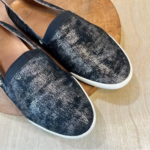 *Frye | Melanie Metallic Black Slip On 3471254-GNM Size 9.5
