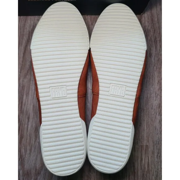 FRYE Melanie Slip On Brown Leather Sneaker Flat Shoe Women’s Size 7 NEW