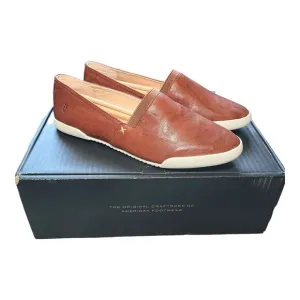 FRYE Melanie Slip On Brown Leather Sneaker Flat Shoe Women’s Size 7 NEW