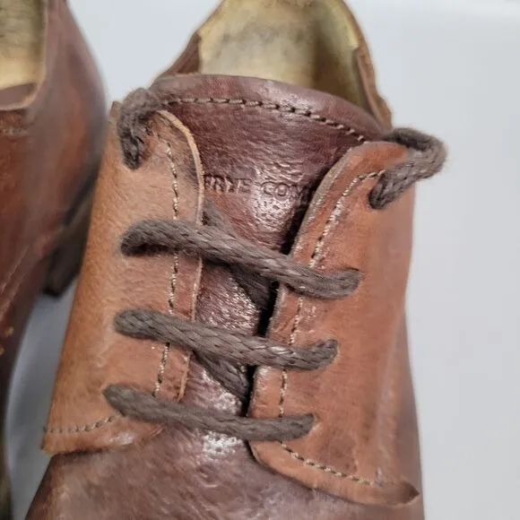 FRYE Men's Oxford Brown Distressed Leather Cap Toe Lace Up Shoes Size 11.5 D