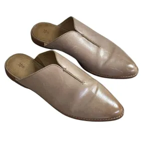 Frye Nolan Seam Tobacco Brown Leather Mules Size 8.5M