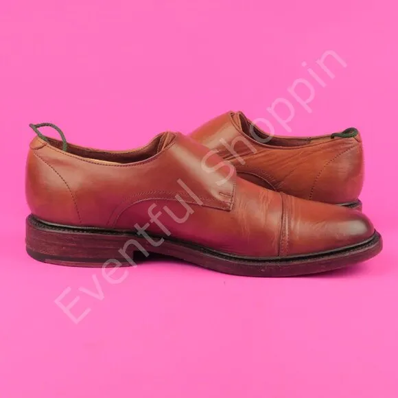 Frye Shoes Mens 9.5 D Brown Dress Burnished Cap Toe Double Monk Strap Oxfords