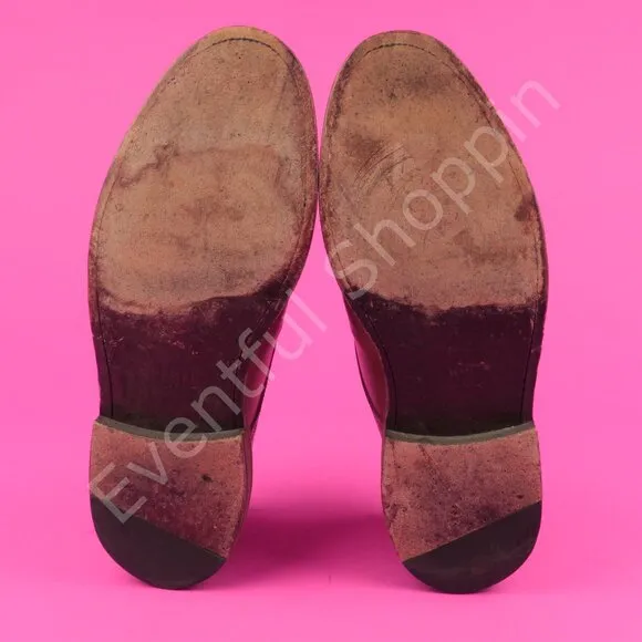Frye Shoes Mens 9.5 D Brown Dress Burnished Cap Toe Double Monk Strap Oxfords