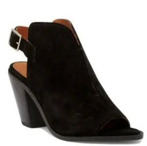 Frye Suede Courtney Slingback Peep Toe Mules