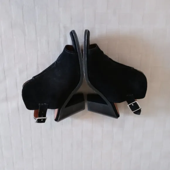 Frye Suede Courtney Slingback Peep Toe Mules