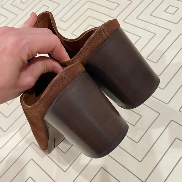 Frye Suede Heeled Naomi Mules