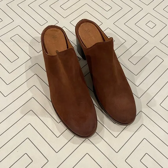 Frye Suede Heeled Naomi Mules