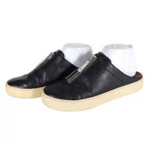 Frye women's Lena Zip US 7,5M Black Leather Slip On Flat Mules Sneakers Shoes