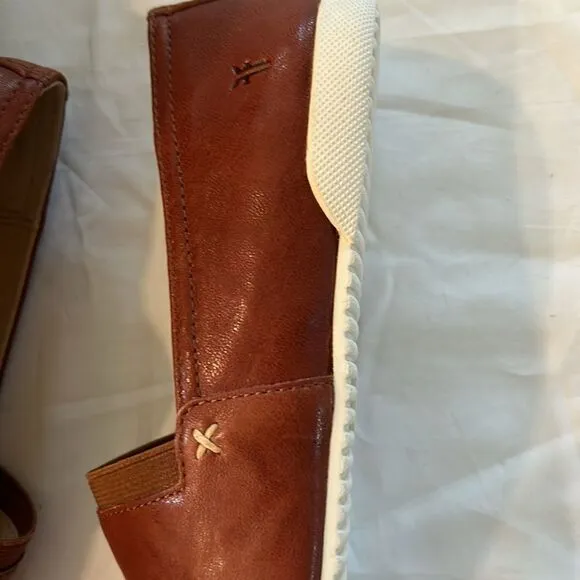 Frye Women's Melanie Slip On Leather Sneakers, Brown, Size 8, NWT
