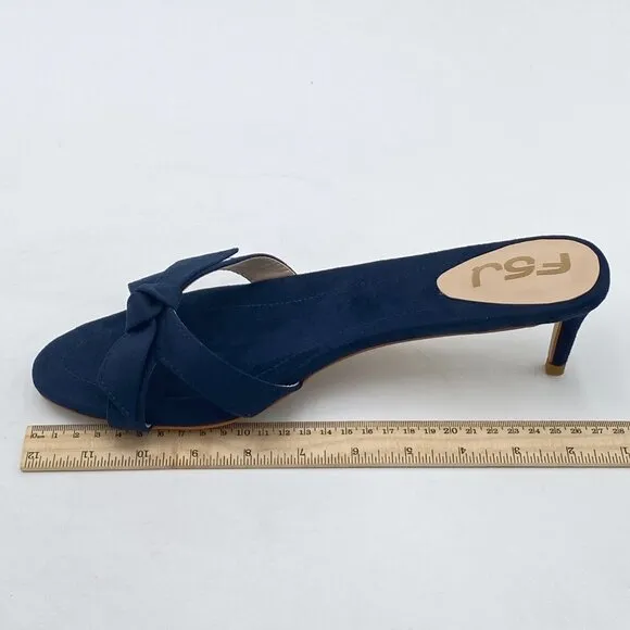 FSJ Women Cute Bowknot Slip On Mule Summer Open Toe Kitten Low Heel Sandal Ladie