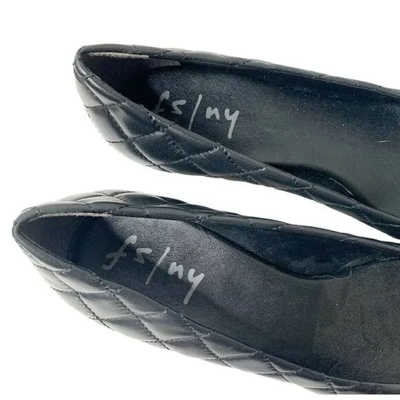 FS/NY Women's Black Quilted Kitten Heels size 9.5 M