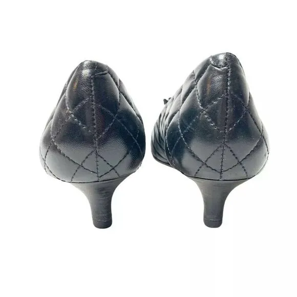 FS/NY Women's Black Quilted Kitten Heels size 9.5 M