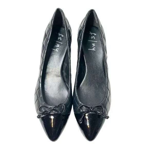 FS/NY Women's Black Quilted Kitten Heels size 9.5 M