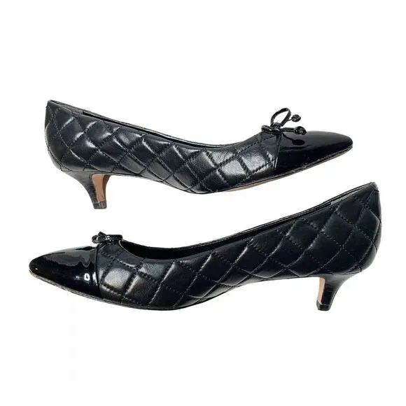 FS/NY Women's Black Quilted Kitten Heels size 9.5 M
