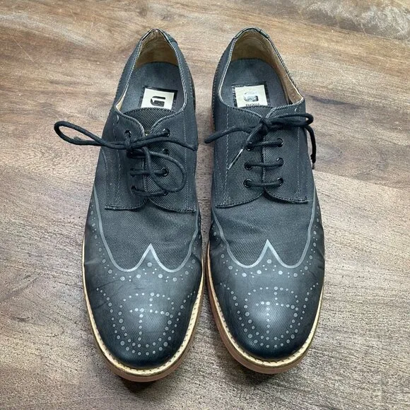 G Star‎ Raw Wingtip Oxfords Dress Shoes Mens Size 12 Charcoal Gray