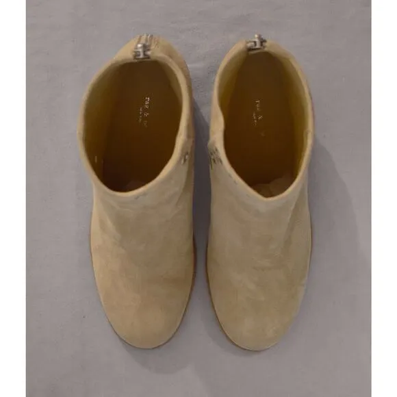 G0 NEW RAG &amp; BONE Willow Sand Suede Grommets Zip Ankle Boot Shoes Size 38 $575