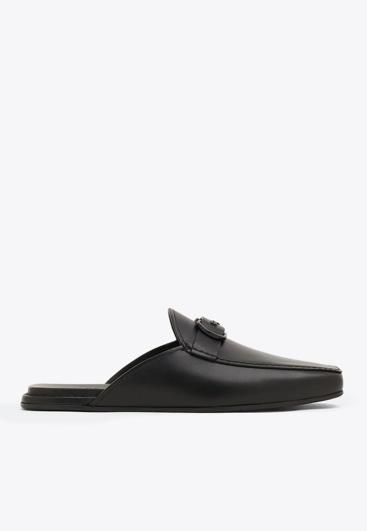 Gancini Leather Flat Mules