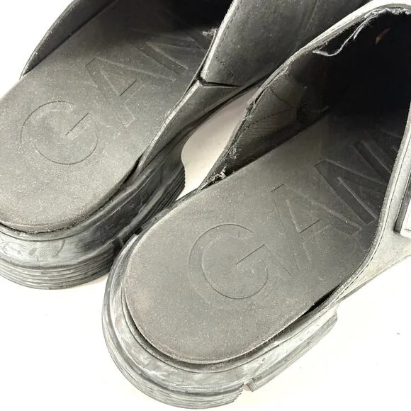 Ganni City Rubber Mules 10.5 41 Black NWOT Slip On Comfort 90s Y2K Lug Sole