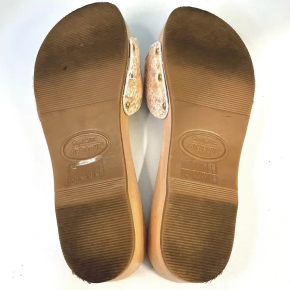 GANNI X Dr. Scholl Clogs Pescura Heel Floral Wooden Buckle Chunky Slide Sandal 8