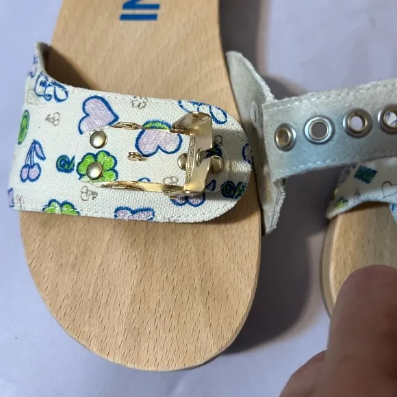 Ganni x Scholl Pescura Sandal Wooden Mules Clogs Size 9 Made in Italy