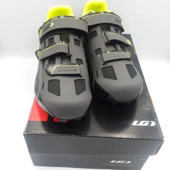 Garneau Chrome HRS-80 Cycling Shoes Bright Yellow Black Mens Size 11.5 EU 46