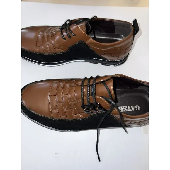 Gatsby Oxford Derby Leather Shoes Brown Black Men’s US 13 EUR 47
