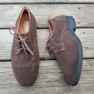 G defy Gravity Defyer Brown Suede Leather Cap Toe Lace-up Oxfords Men's 7.5
