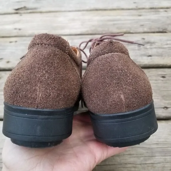 G defy Gravity Defyer Brown Suede Leather Cap Toe Lace-up Oxfords Men's 7.5