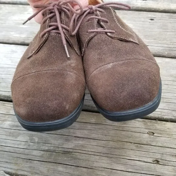 G defy Gravity Defyer Brown Suede Leather Cap Toe Lace-up Oxfords Men's 7.5