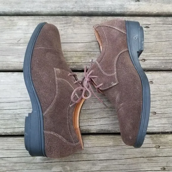 G defy Gravity Defyer Brown Suede Leather Cap Toe Lace-up Oxfords Men's 7.5