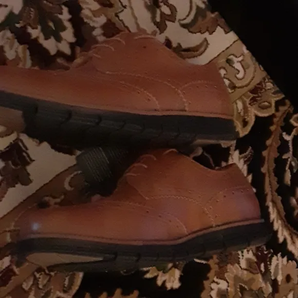 Gecatiso brown wingtip leather oxfords rubber soles w/tread lace up size…12 New