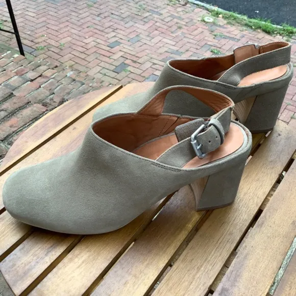 Gentle Souls Tami Suede Slingback Mules Sage SZ 9.5