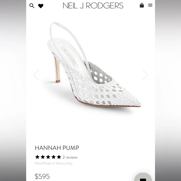 Gently worn (once!) handmade in Italy Neil J. Rodgers white leather heels