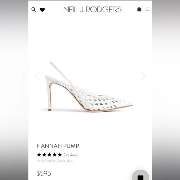 Gently worn (once!) handmade in Italy Neil J. Rodgers white leather heels