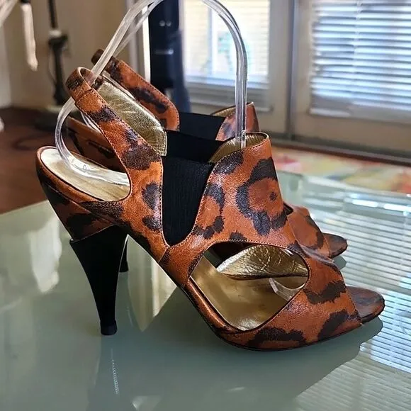 Georgina Goodman Leather Animal Print Heels