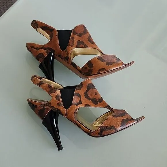 Georgina Goodman Leather Animal Print Heels