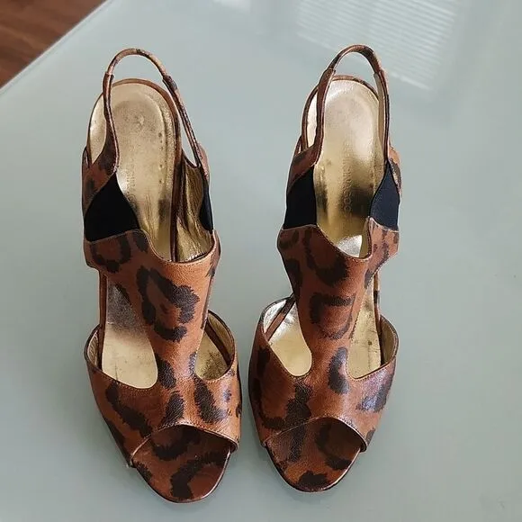 Georgina Goodman Leather Animal Print Heels