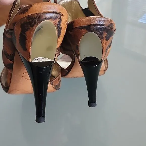 Georgina Goodman Leather Animal Print Heels